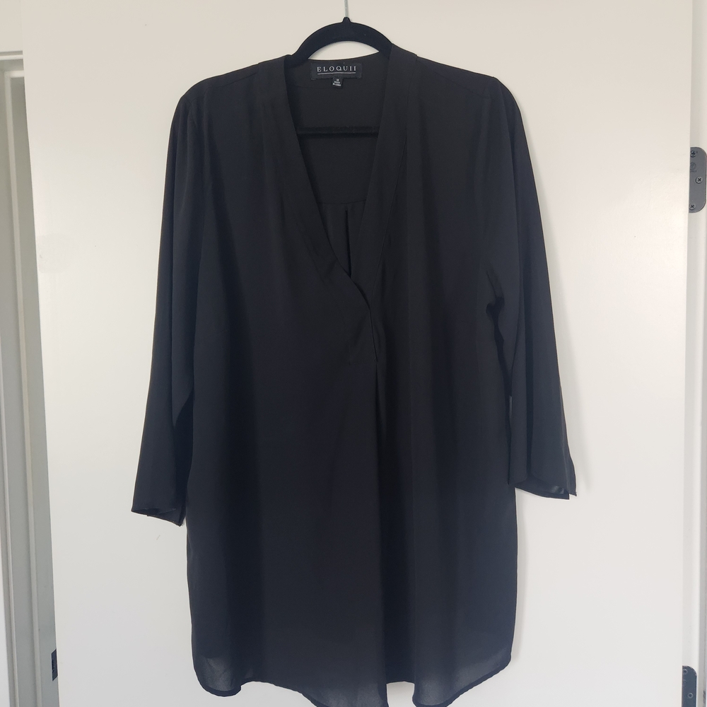 Eloquii Black Quarter Sleeve Tunic Top